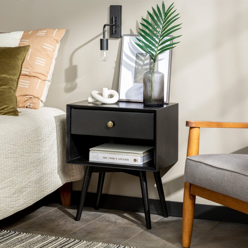 Mid-Century Solid Wood Nightstand Collection (1 or 2 Drawer) - Image 35