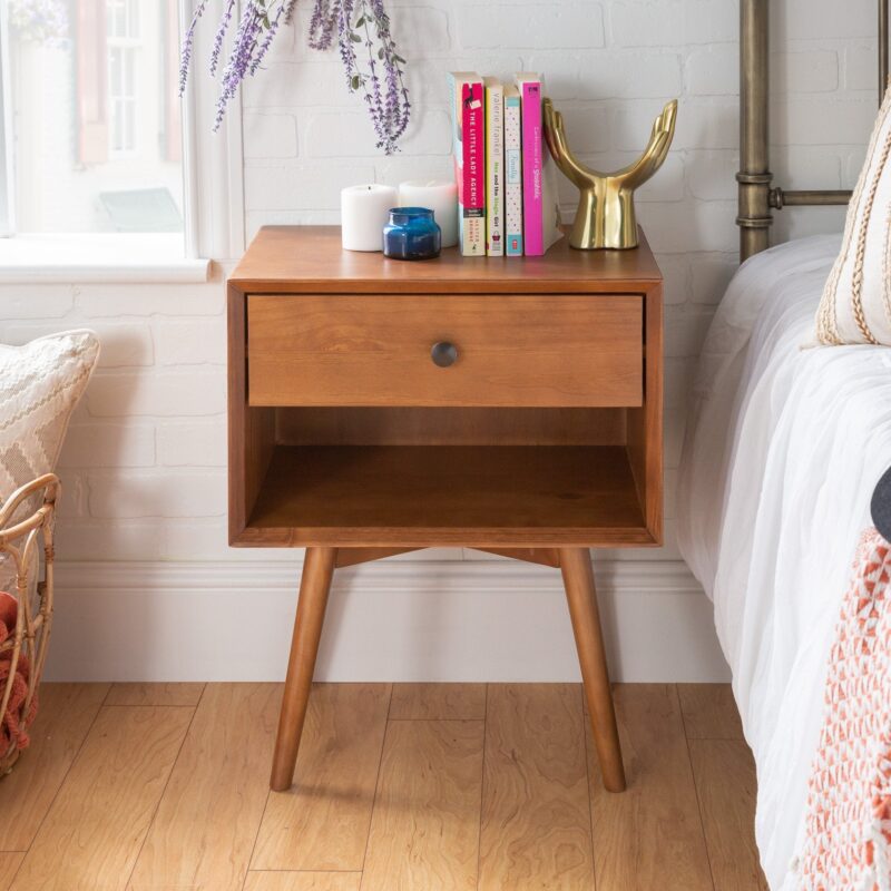 Mid-Century Solid Wood Nightstand Collection (1 or 2 Drawer) - Image 25
