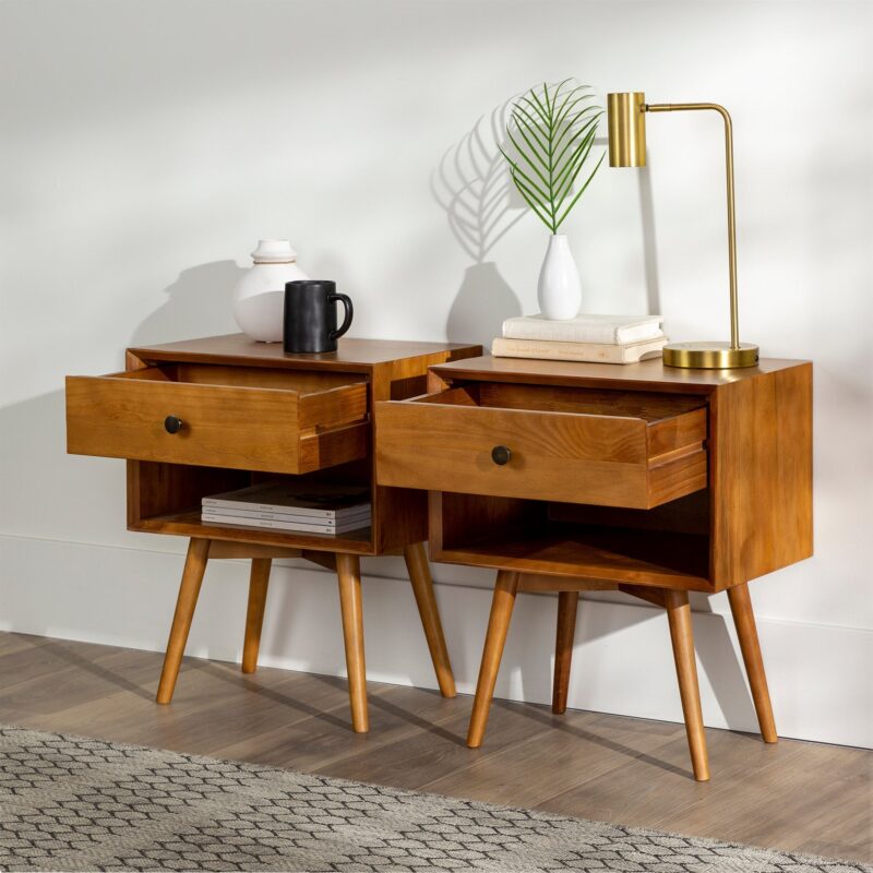 Mid-Century Solid Wood Nightstand Collection (1 or 2 Drawer) - Image 31