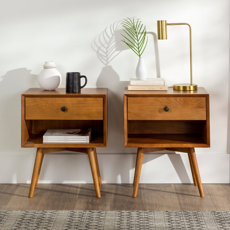 Mid-Century Solid Wood Nightstand Collection (1 or 2 Drawer) - Image 26