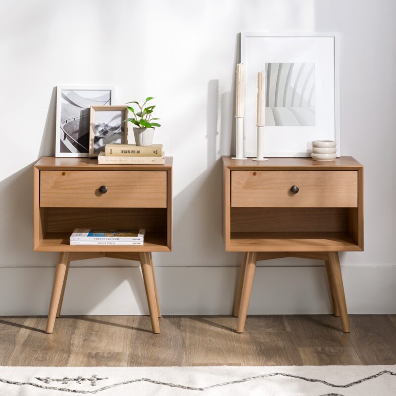 Mid-Century Solid Wood Nightstand Collection (1 or 2 Drawer) - Image 37