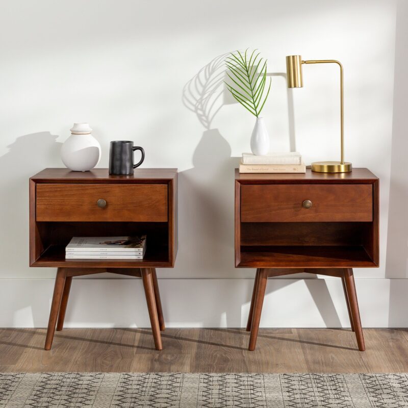 Mid-Century Solid Wood Nightstand Collection (1 or 2 Drawer) - Image 42