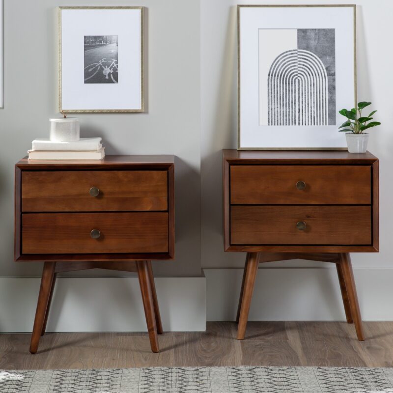 Mid-Century Solid Wood Nightstand Collection (1 or 2 Drawer) - Image 10