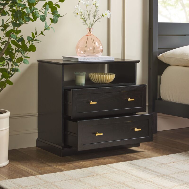 Clyde Modern Farmhouse Easy Assembly 2-Drawer Nightstand/Side Table - Image 6