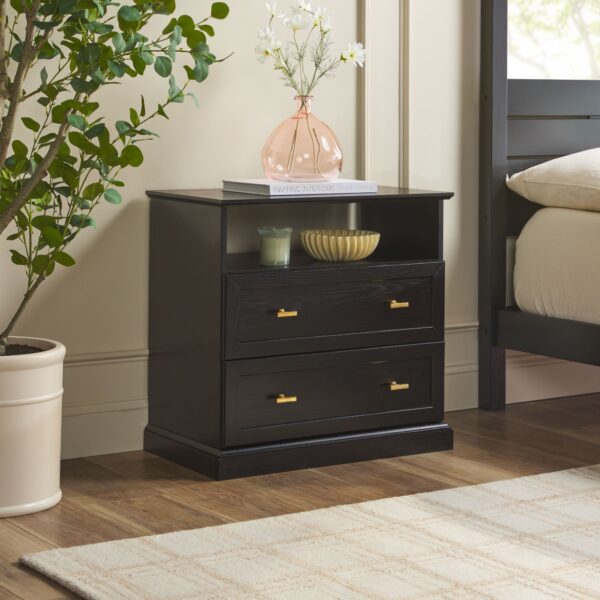 Clyde Modern Farmhouse Easy Assembly 2-Drawer Nightstand/Side Table