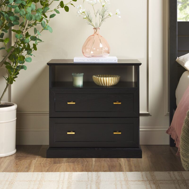 Clyde Modern Farmhouse Easy Assembly 2-Drawer Nightstand/Side Table - Image 2