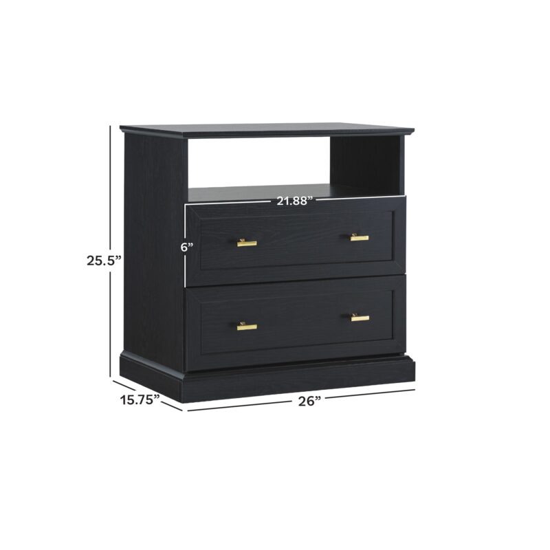 Clyde Modern Farmhouse Easy Assembly 2-Drawer Nightstand/Side Table - Image 5