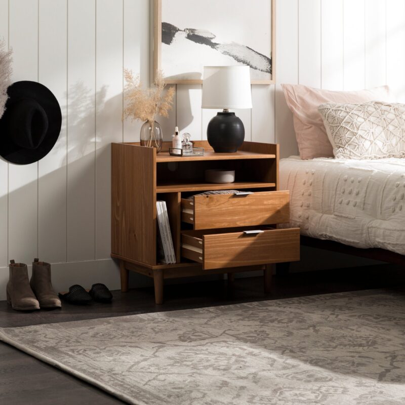 Lee Mid-Century Modern Wood Nightstand - Image 4