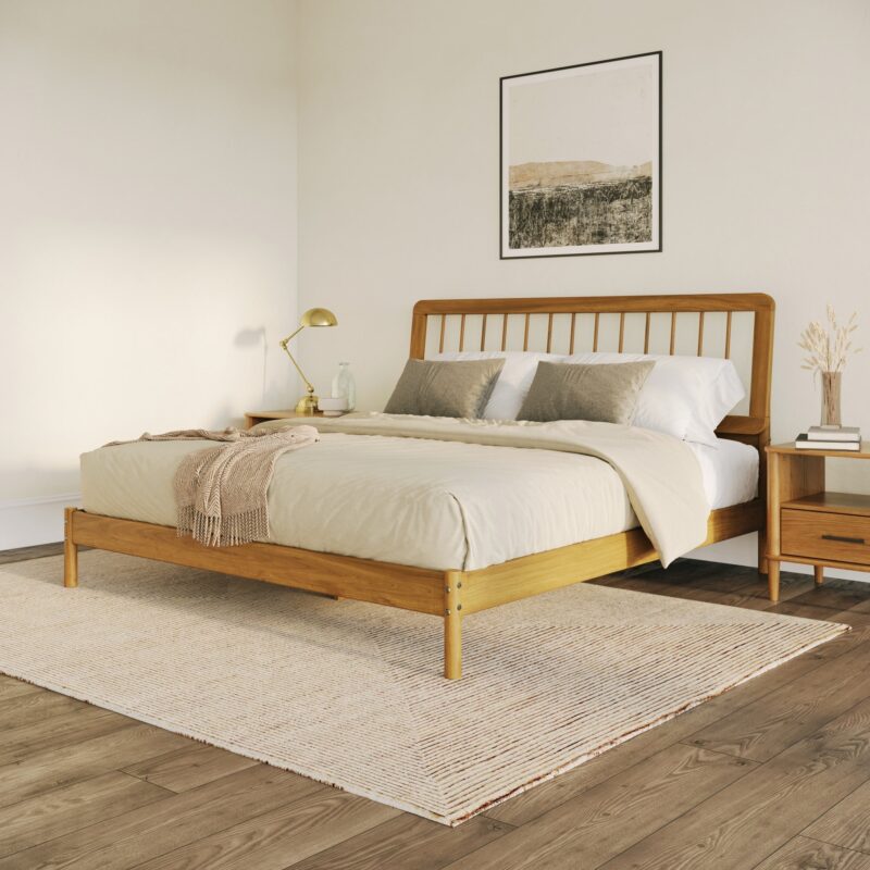 Cama Mid-Century Modern Solid Wood Spindle Bedframe - Image 24