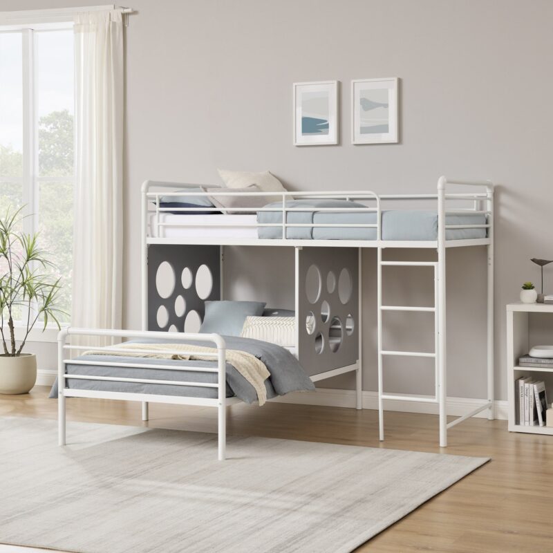 Devan 60" L-Shape Bunk Bed with Cut Out Panels - Image 2