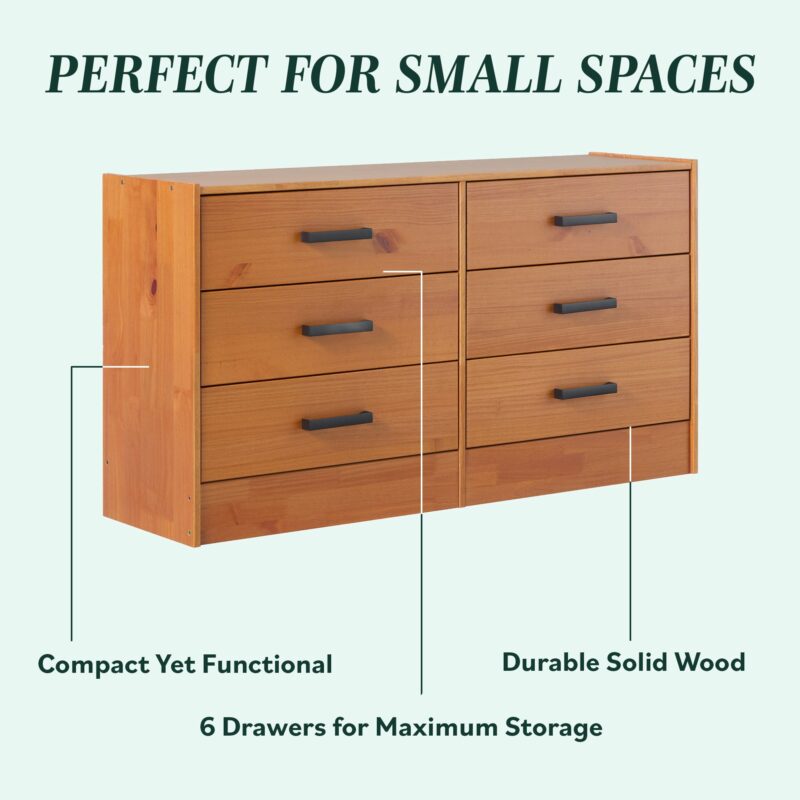 Declan 6-Drawer Solid Wood Dresser with Handles - Image 5
