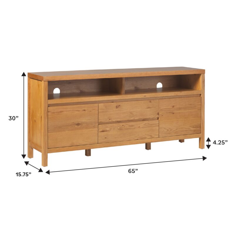 Nash 65" Modern Farmhouse Rustic Oak Wood Sideboard / TV Stand - Image 14