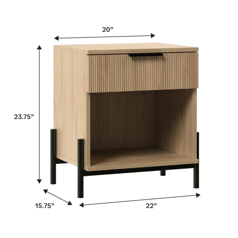 Paris Modern Scandinavian Reeded Nightstand - Image 4