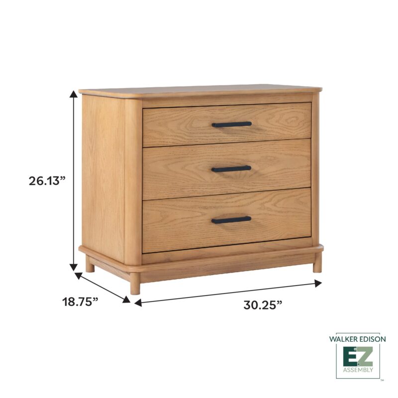 Annette Contemporary 3-Drawer Wood Nightstand - Image 5