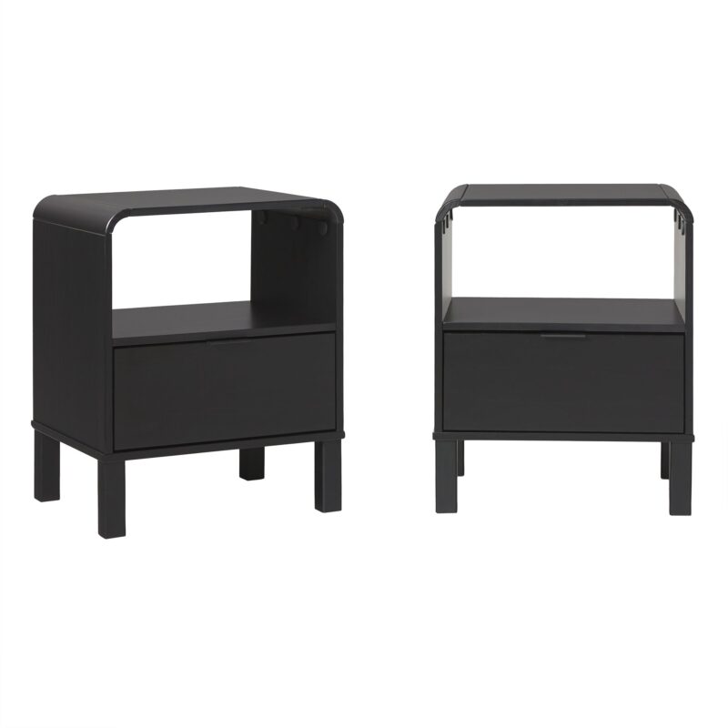 Elias Modern Curved-Frame Solid Wood Nightstand - Image 26