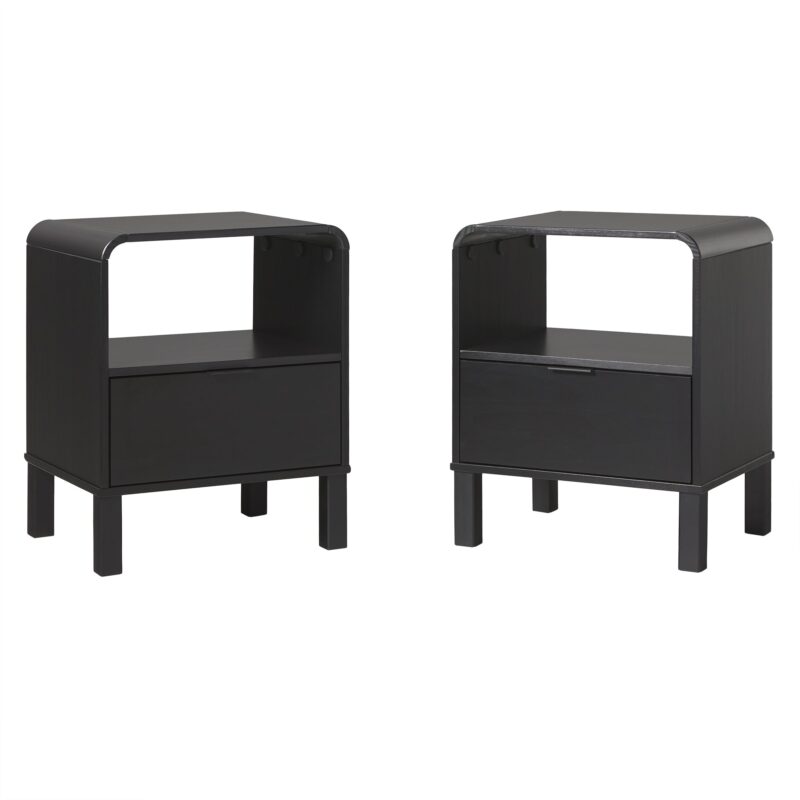 Elias Modern Curved-Frame Solid Wood Nightstand - Image 28