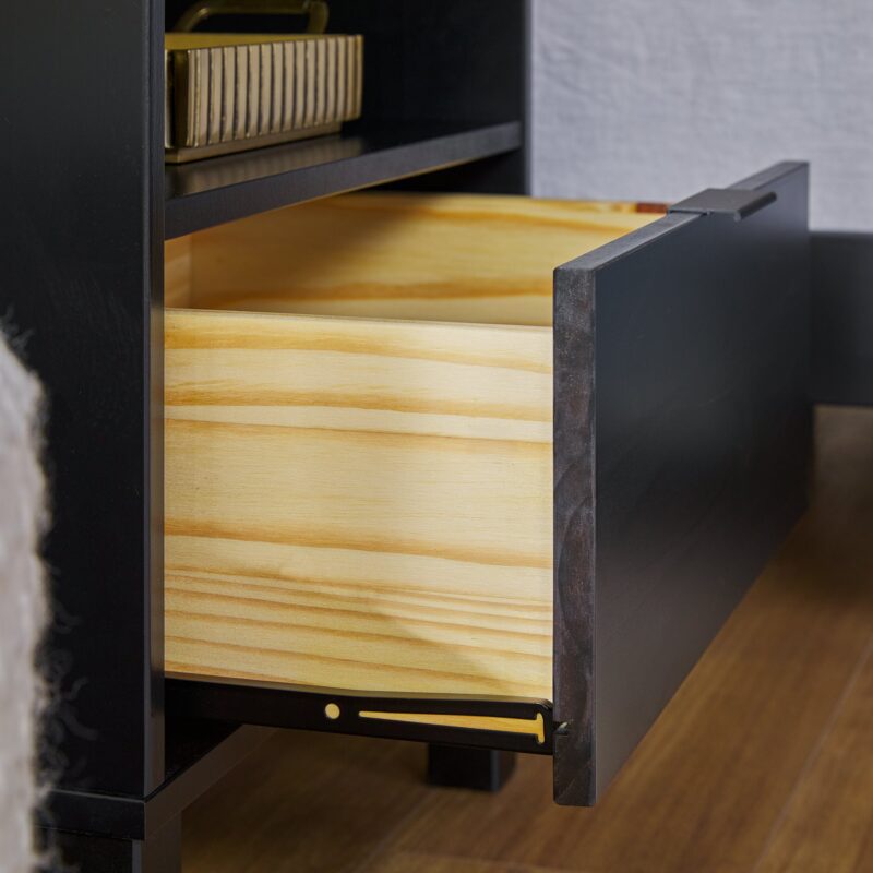 Elias Modern Curved-Frame Solid Wood Nightstand - Image 22