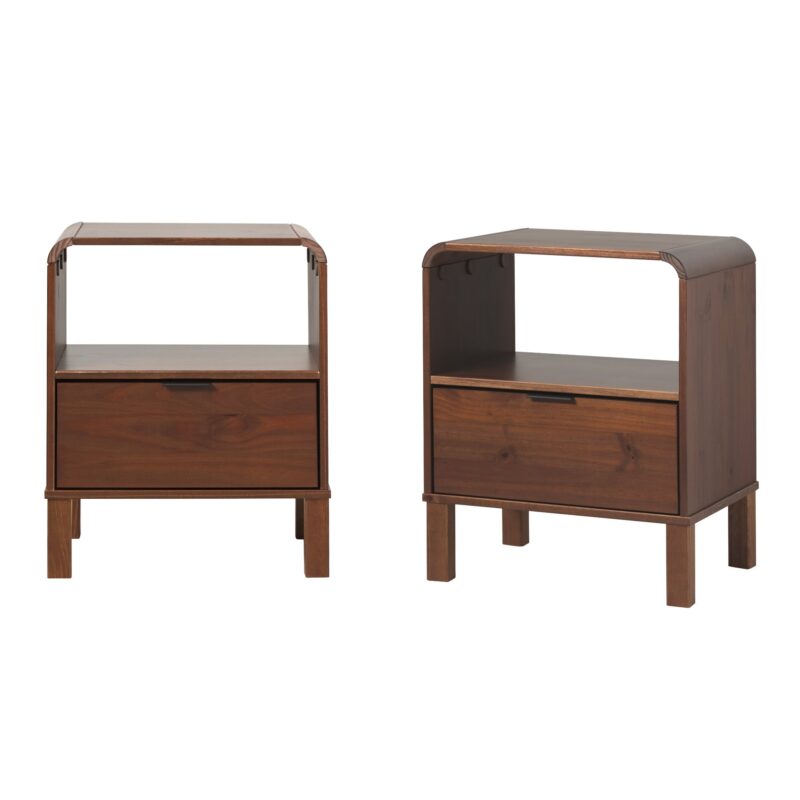 Elias Modern Curved-Frame Solid Wood Nightstand - Image 23