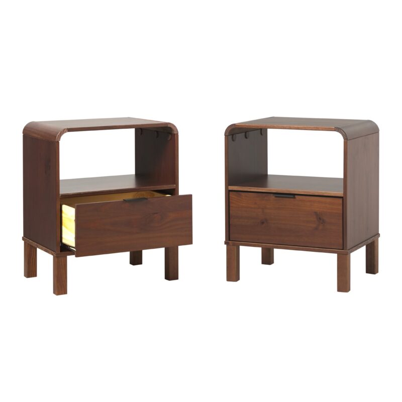 Elias Modern Curved-Frame Solid Wood Nightstand - Image 24