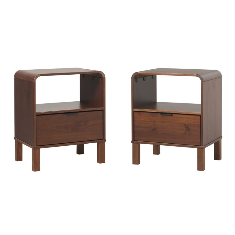 Elias Modern Curved-Frame Solid Wood Nightstand - Image 25
