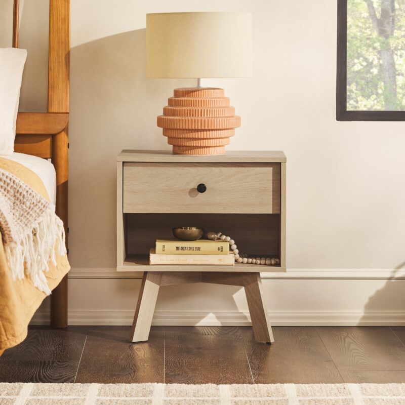 Mid-Century Frans Modern 1-Drawer Nightstand - Image 2