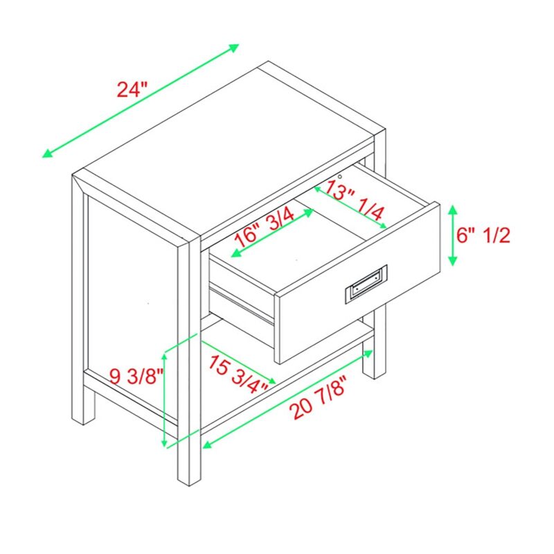 Lydia Solid Wood Modern Contemporary Nightstand - Image 8