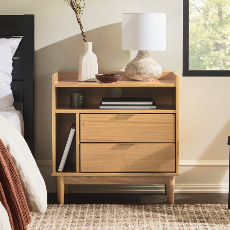 Lee Mid-Century Modern Wood Nightstand - Image 5