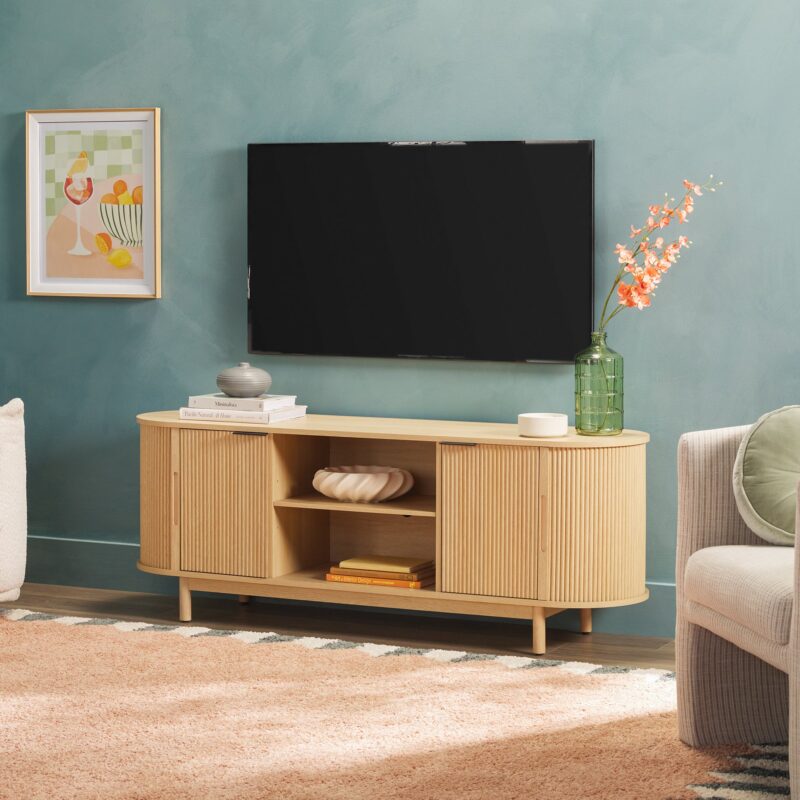 Chloe Modern Reeded TV Stand - Image 9