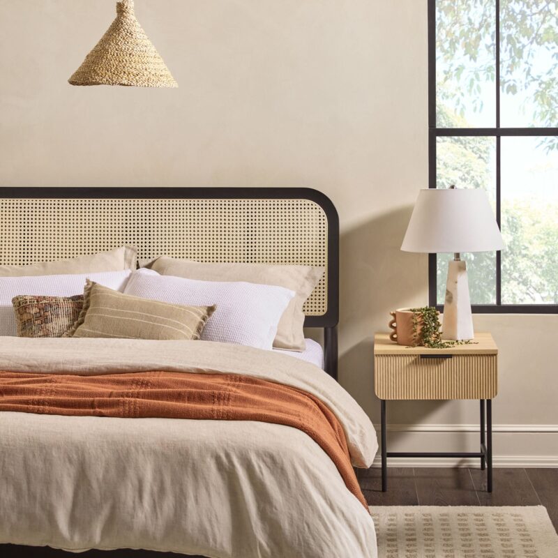 Neru Boho Curved Rattan-Headboard Bed Collection (Queen or King) - Image 7