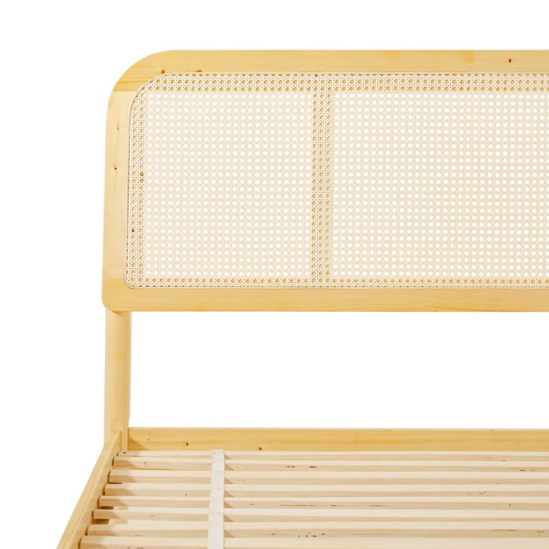 Neru Boho Curved Rattan-Headboard Bed Collection (Queen or King) - Image 23