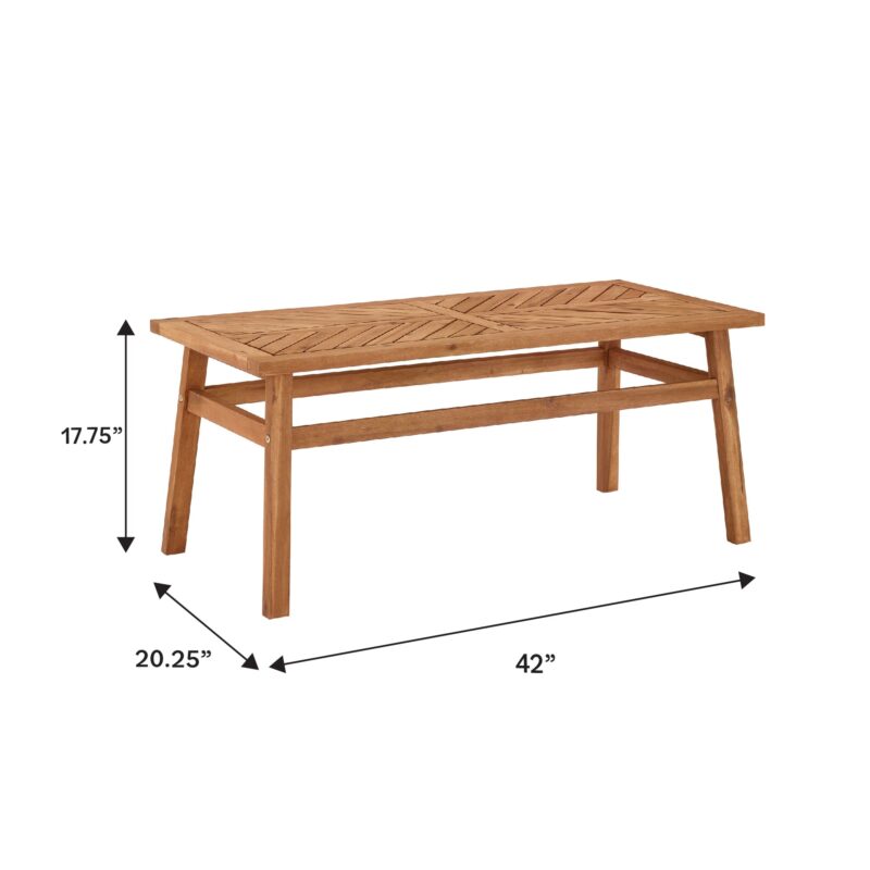Vincent Patio Wood Coffee Table - Image 3