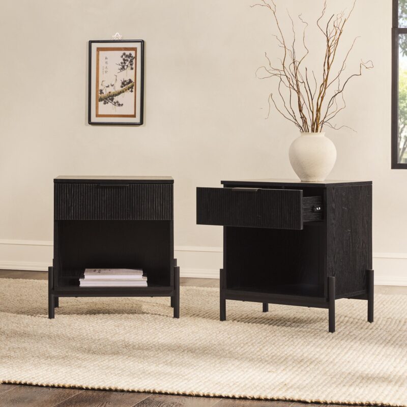 Paris Modern Scandinavian Reeded Nightstand - Image 28