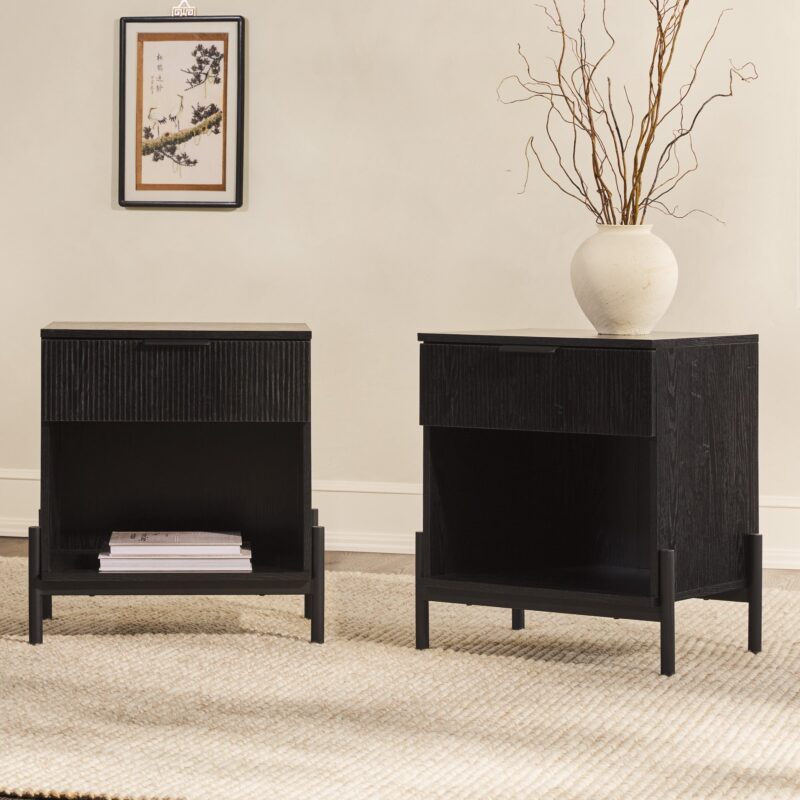 Paris Modern Scandinavian Reeded Nightstand - Image 27