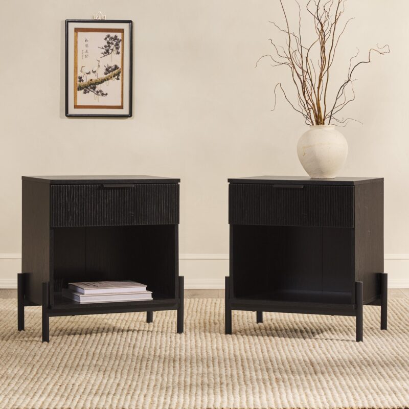 Paris Modern Scandinavian Reeded Nightstand - Image 29