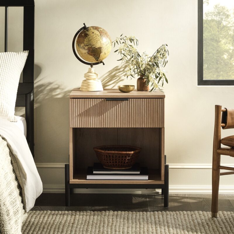 Paris Modern Scandinavian Reeded Nightstand - Image 5