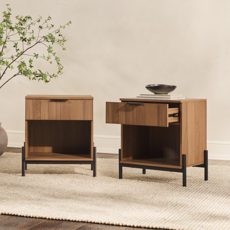 Paris Modern Scandinavian Reeded Nightstand - Image 21