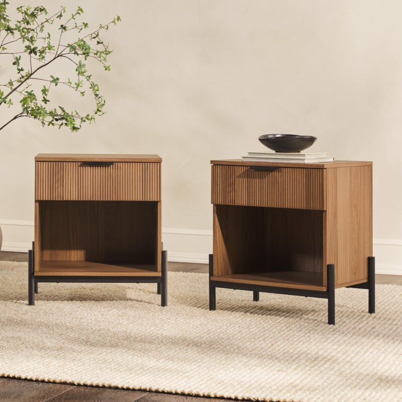 Paris Modern Scandinavian Reeded Nightstand - Image 20