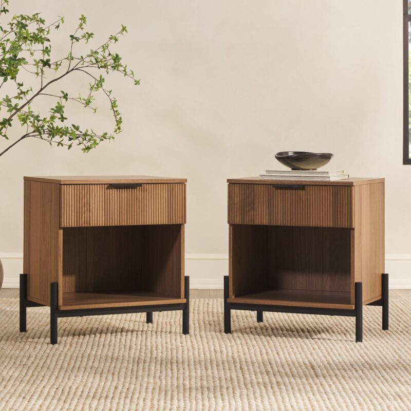 Paris Modern Scandinavian Reeded Nightstand - Image 19