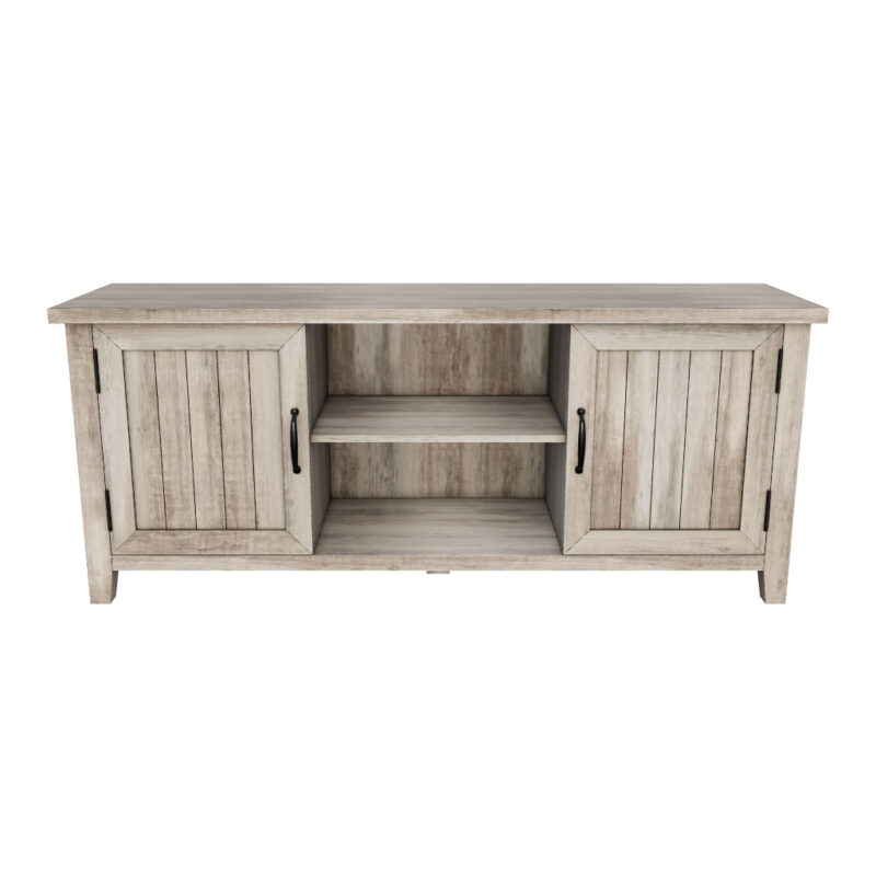 Farmhouse 58" Modern Grooved 2 Door TV Stand - Image 21