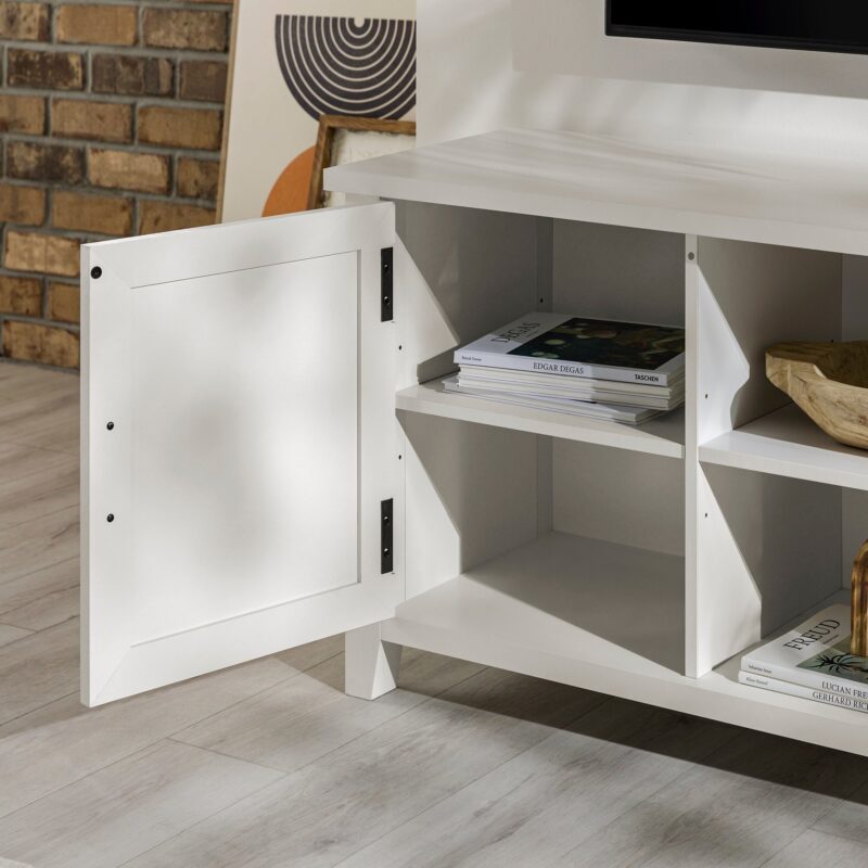 Farmhouse 58" Modern Grooved 2 Door TV Stand - Image 3