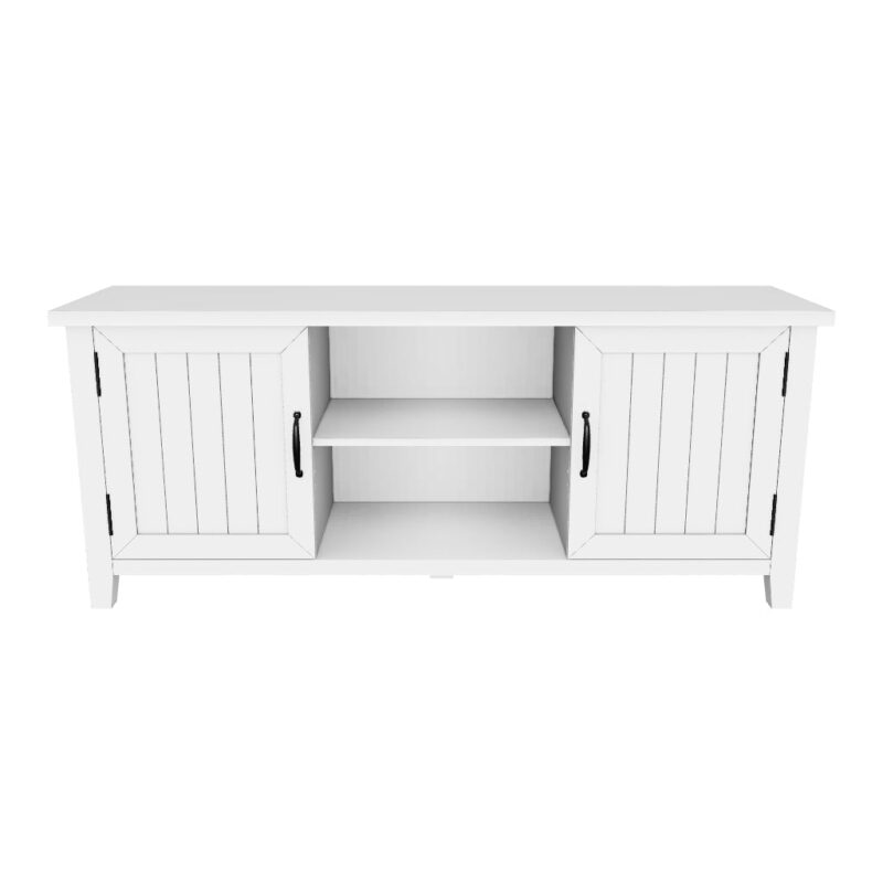 Farmhouse 58" Modern Grooved 2 Door TV Stand - Image 23
