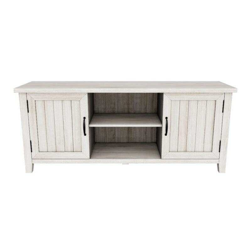 Farmhouse 58" Modern Grooved 2 Door TV Stand - Image 24