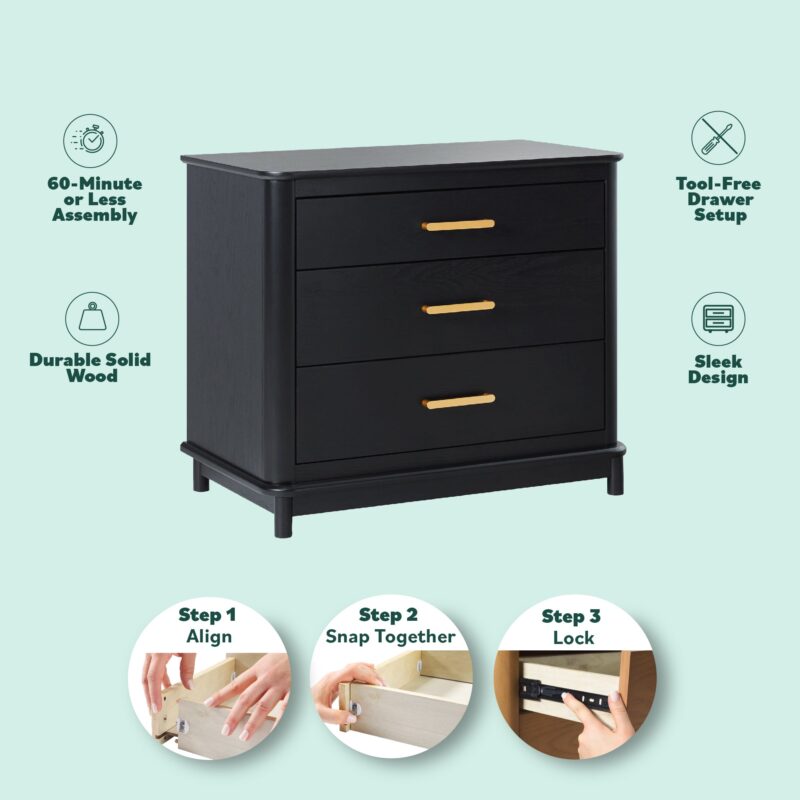 Annette Contemporary 3-Drawer Wood Nightstand - Image 15