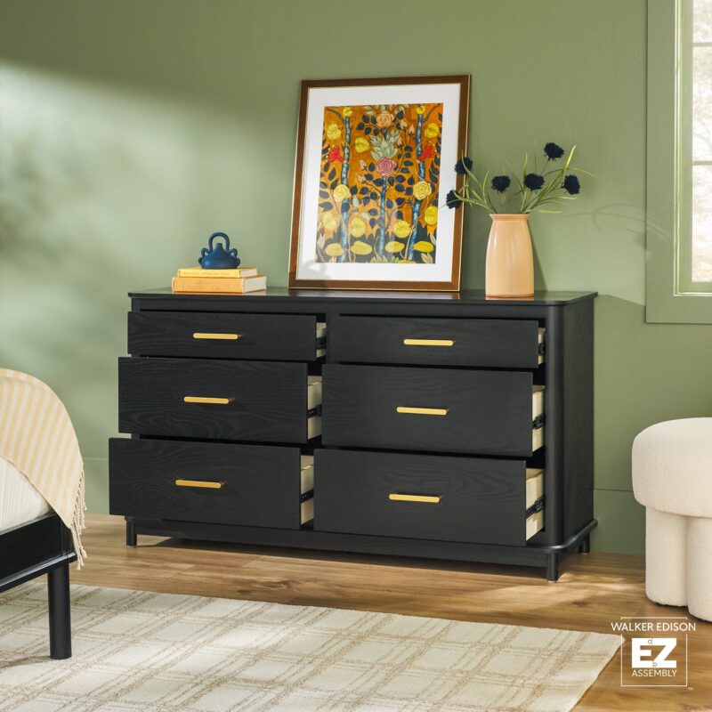 Annette Contemporary 6-Drawer Wood Dresser - Image 6