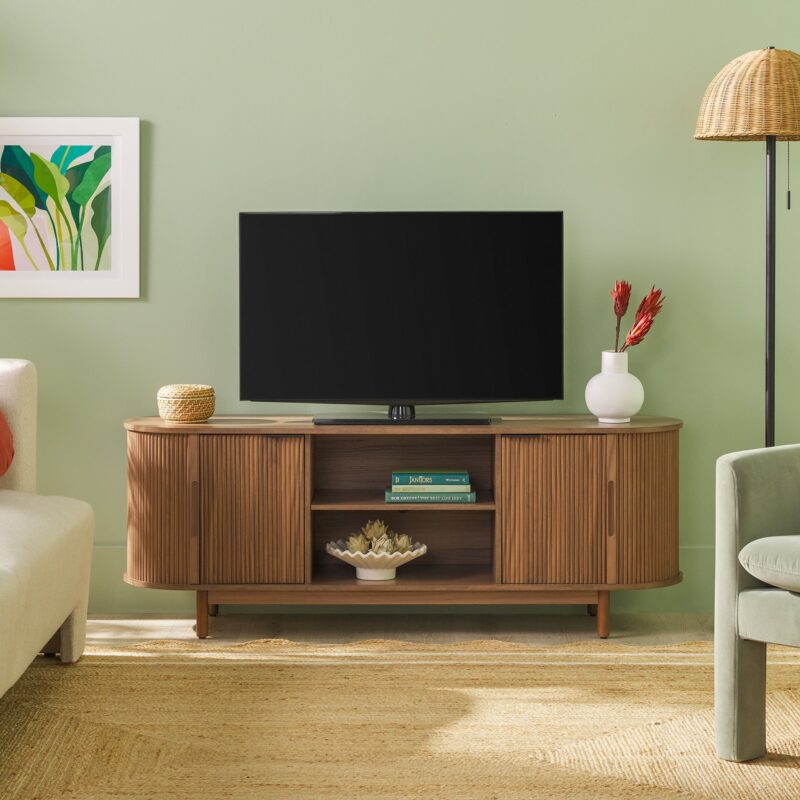 Chloe Modern Reeded TV Stand - Image 3