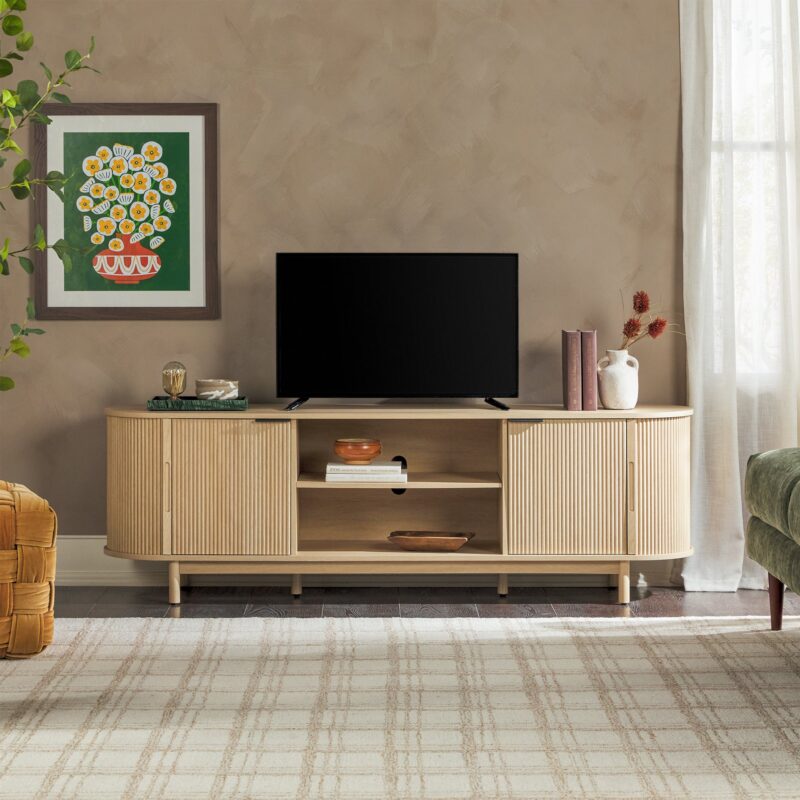 Chloe Modern Reeded TV Stand - Image 2