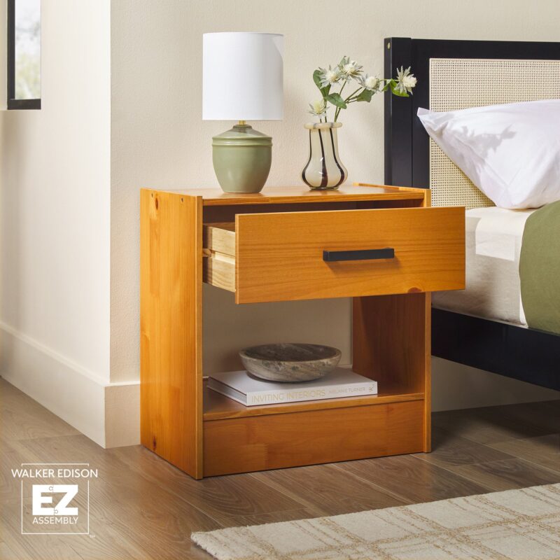 Declan 1-Drawer Solid Wood Nightstand With Handles - Image 11