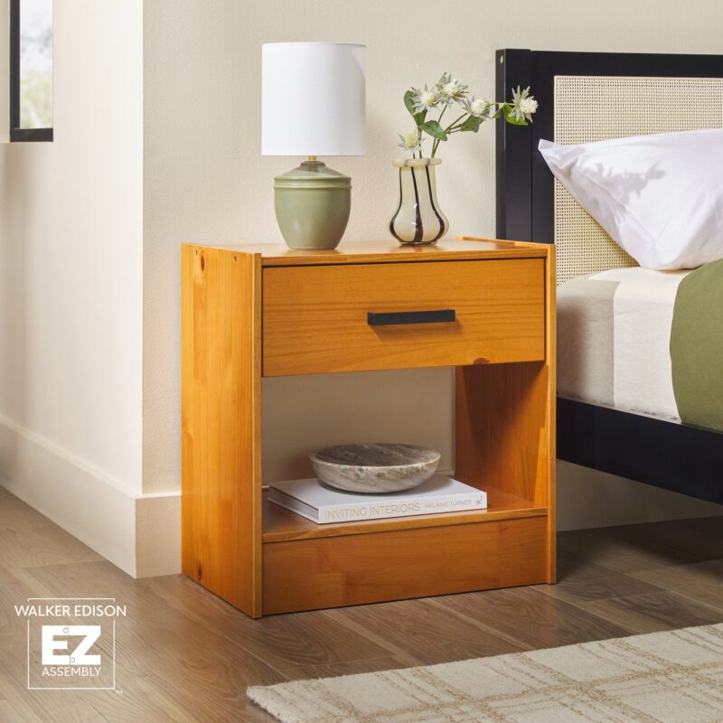 Declan 1-Drawer Solid Wood Nightstand With Handles - Image 2