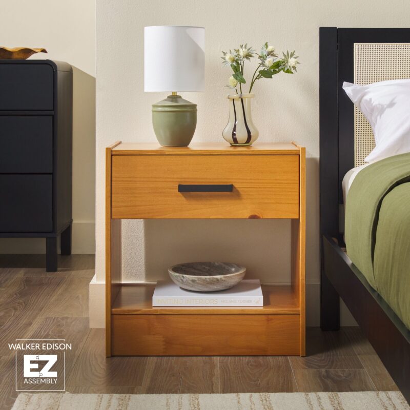Declan 1-Drawer Solid Wood Nightstand With Handles - Image 9