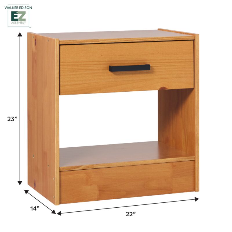 Declan 1-Drawer Solid Wood Nightstand With Handles - Image 13